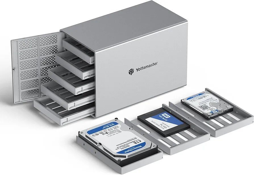 Кутия за твърд диск Yottamaster 5 Bay RAID , 5 x 16 TB 3.5/2.5