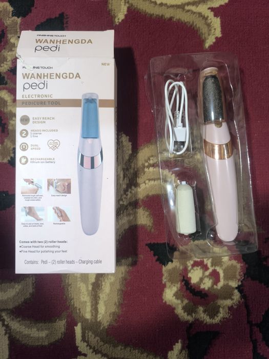 Электрическая пемза для удаления мозолей на пятках, 2 насадки