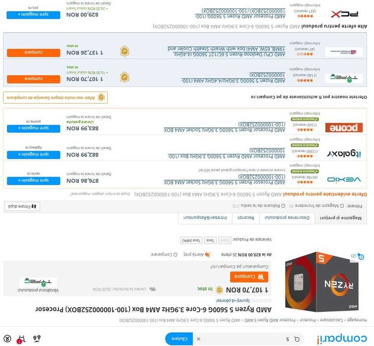 Procesor AMD AM4 Ryzen 5 5600G 12 threaduri garantie doi ani jumatate