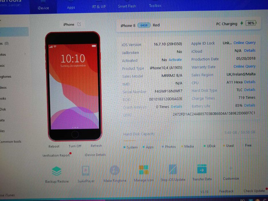 Telefon iPhone 8 red, aproape nou