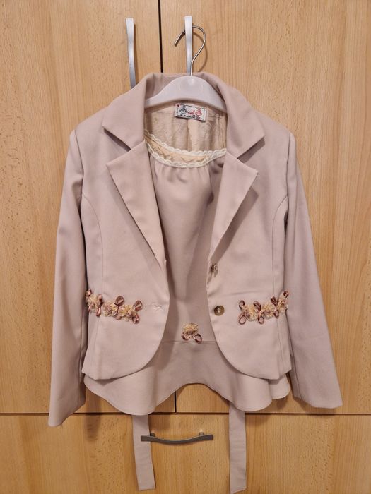Costum Evel pentru fetite marime 122 sacou și fusta