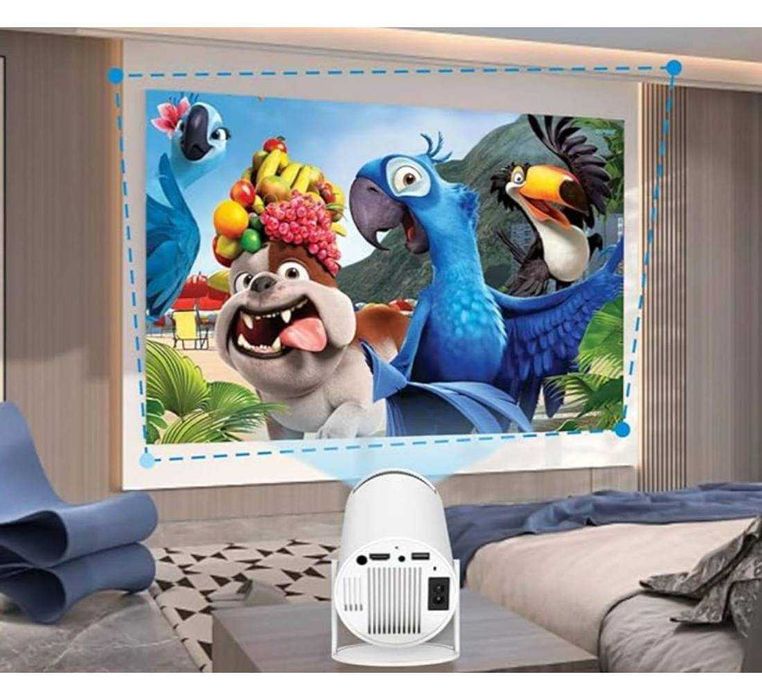 Смарт видео проектор, преносим, Android 11.0, Wi-fi, 1GB RAM, 8GB 4K