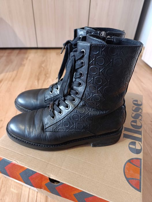 Дамски ботуши Calvin Klein естествена кожа