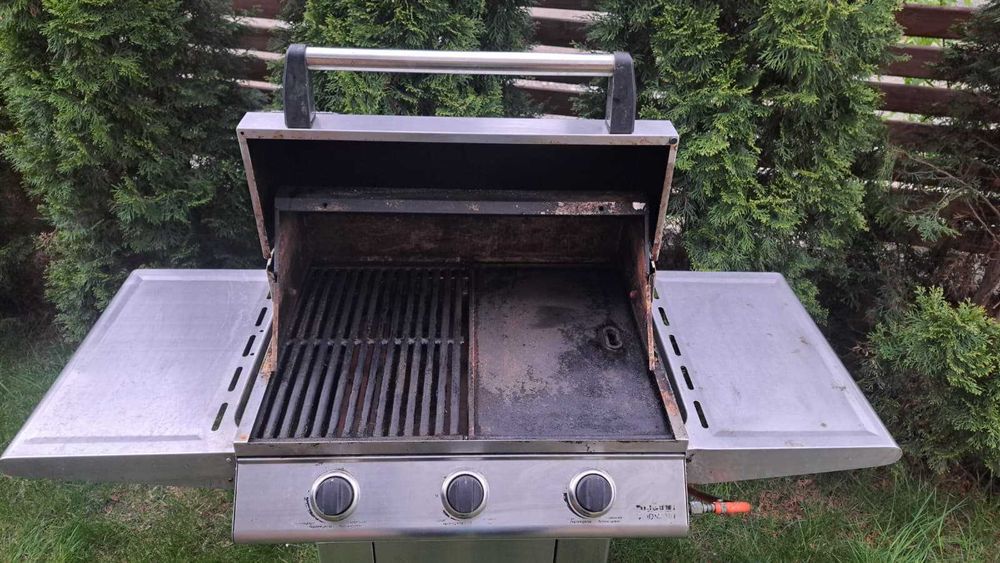 Gratar gaz LANDMANN Grill Chef - 3 arzatoare- Grill + placa din FONTA