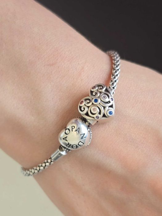 Сребърна гривна Pandora (ALE S925) с висулка сърце