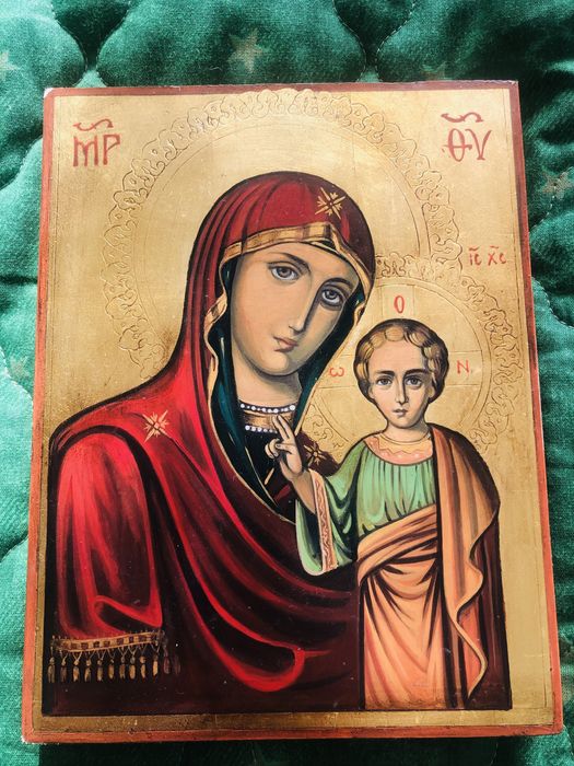 Икона на Света Богородица - ръчно рисувана