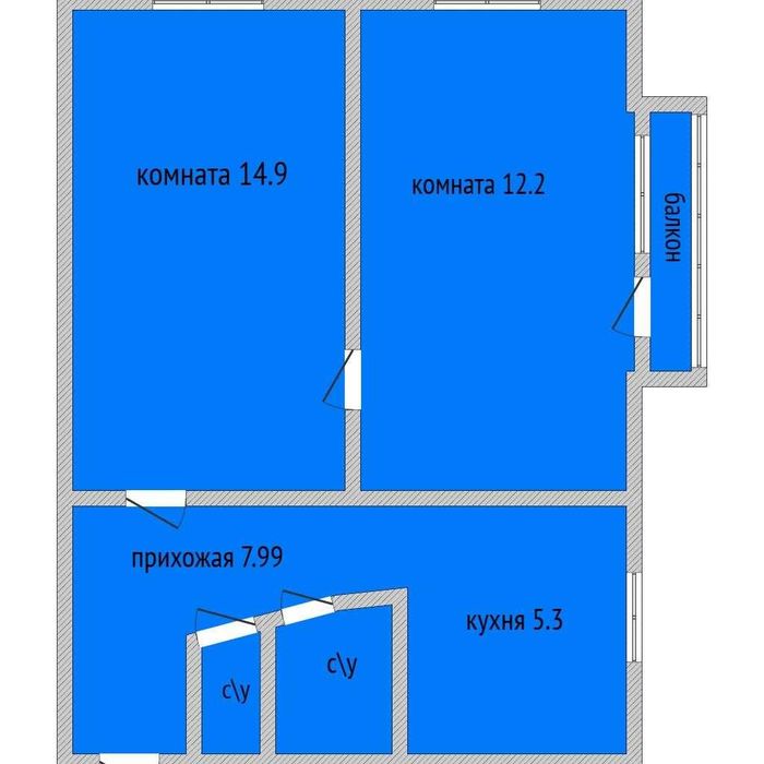 Продам 2 х комнатную на КСК