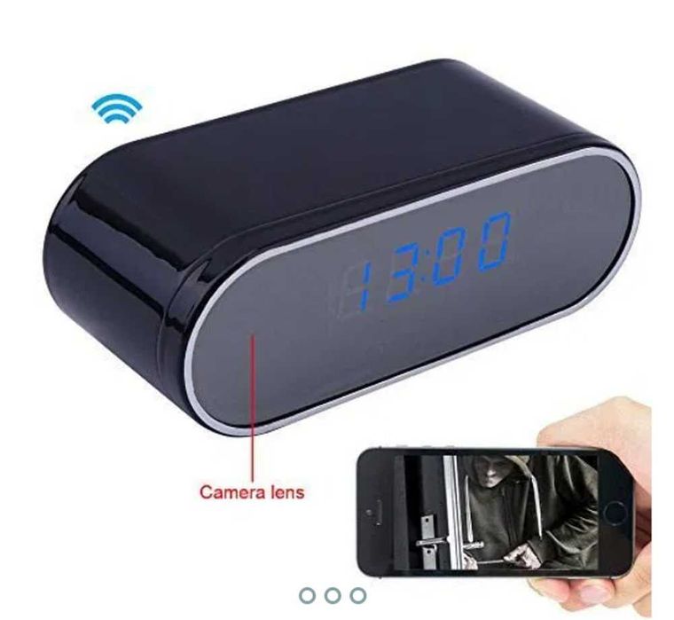 Ceas birou cu camera incorporata HD Wi-Fi infrarosu pentru mod noapte