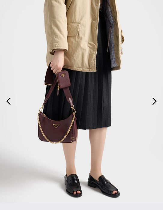Сумка Prada Re-Edition бурбунди
