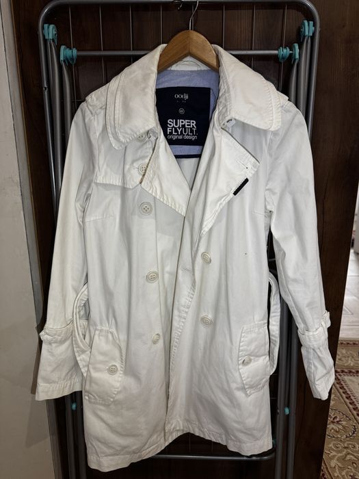 Плащ тренч белый на весну и осень