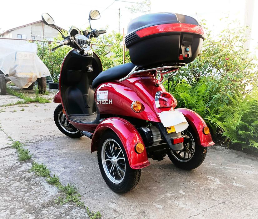 Triciclu electric tip scuter ZTECH ZT-63B TRILUX 3.0, fara permis 25 km/h  rosu