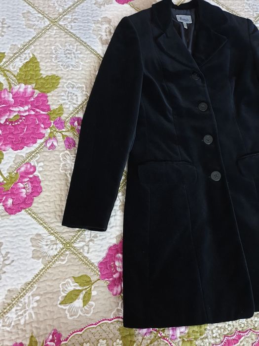Sacou catifea negru bumbac Harrods esarfa mătase
