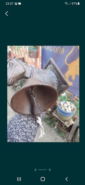 Clopot intrare bronz, vintage