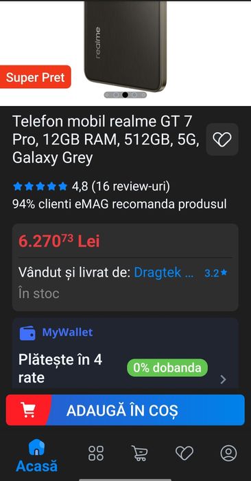 Realme GT 7 Pro – 12 GB RAM / 256 GB Stocare – Flagship Premium