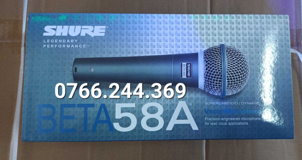 Microfon Shure BETA 58 A cu fir NOU SIGILAT profesional supercardioid