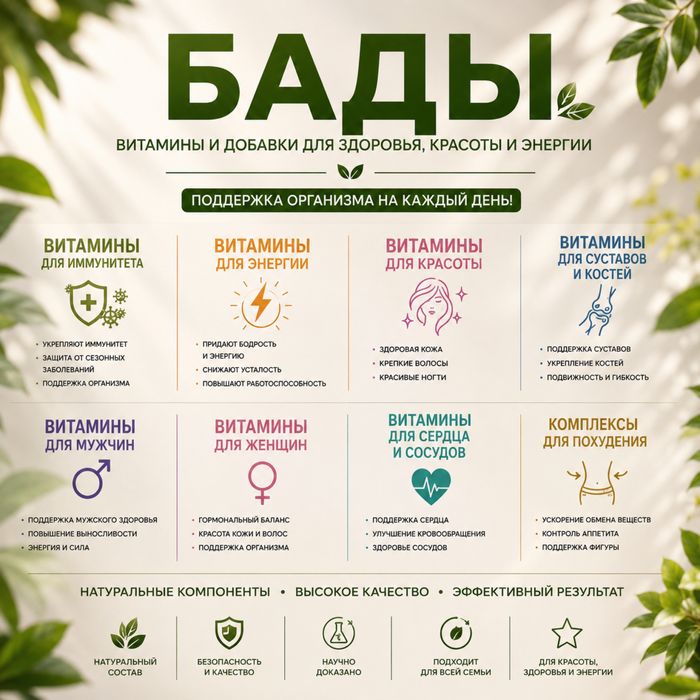 Бады разных видов