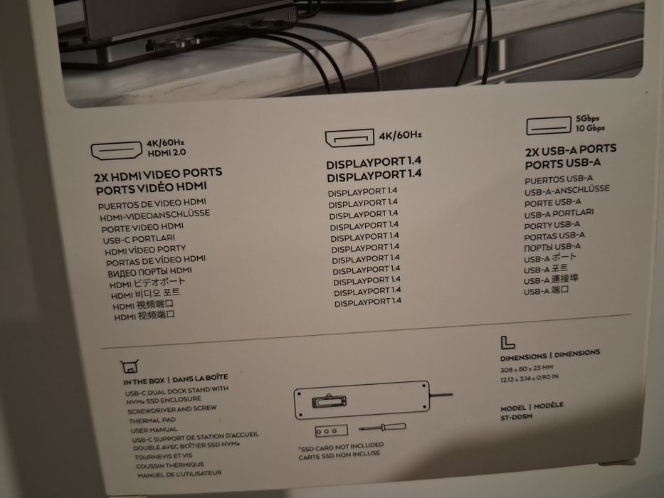 Docking station Satechi hdmi 4k display port,lan,slot ssd nvme,75w PD