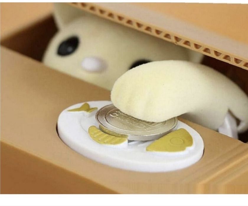 Интерактивна касичка котенце в кашон