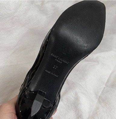 Saint Laurent Opyum sandale lacuite cu toc iconic