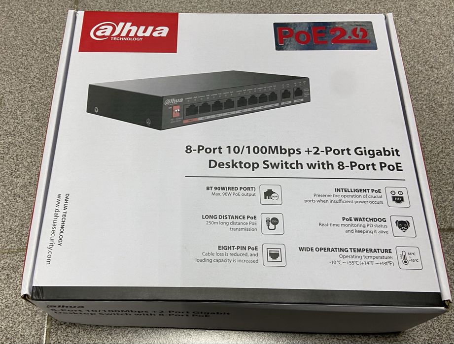 Продам новый 8 портовый PoE комутатор