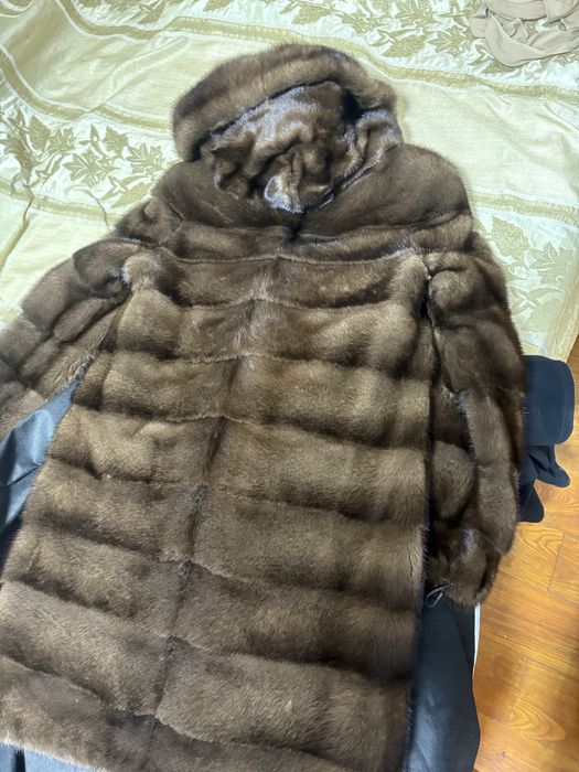 Норковая шуба (Греция) с капюшоном