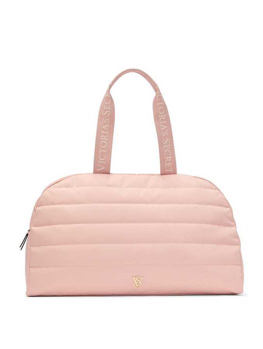 Victoria’s Secret Duffle Bag голяма чанта с метално златисто лого