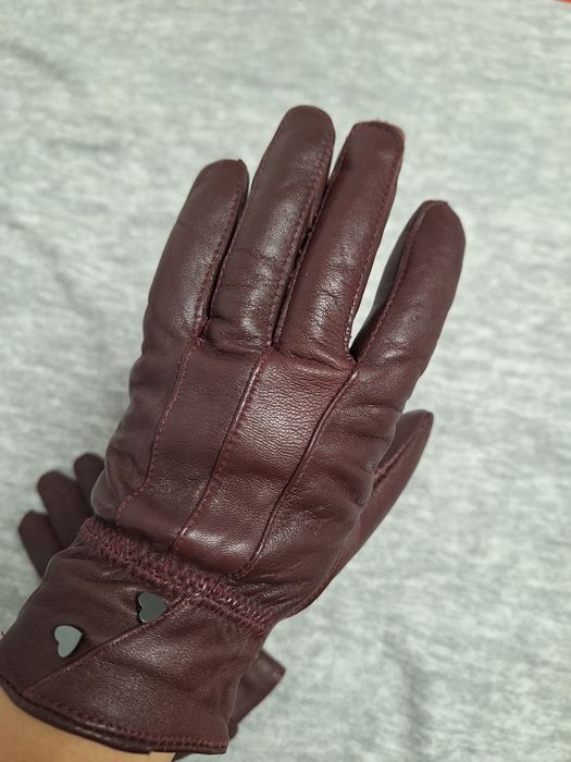 Manusi grena din piele naturala