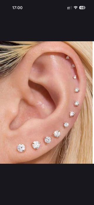 Серёжки гвоздики бижутерия 2mm