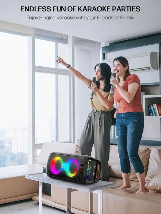 Sistem Audio Portabil + 2 microfoane si Lumini