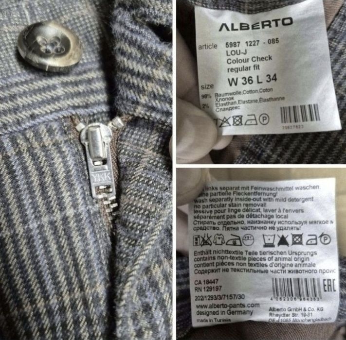 Pantaloni Bărbătești Alberto Lou-J Colour Check, Regular Fit - W36/L34