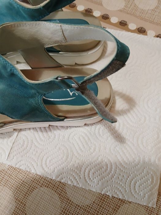 Дамски сандали на платформа- естествена кожа