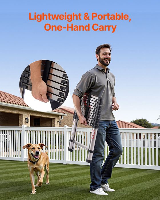 Scara Telescopica Inox 3740mm Pliabila 150kg Antiderapanta