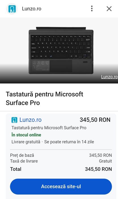 Tastatură cover Microsoft Surface PRO.