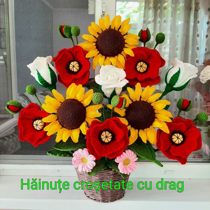 Flori crosetate cu drag