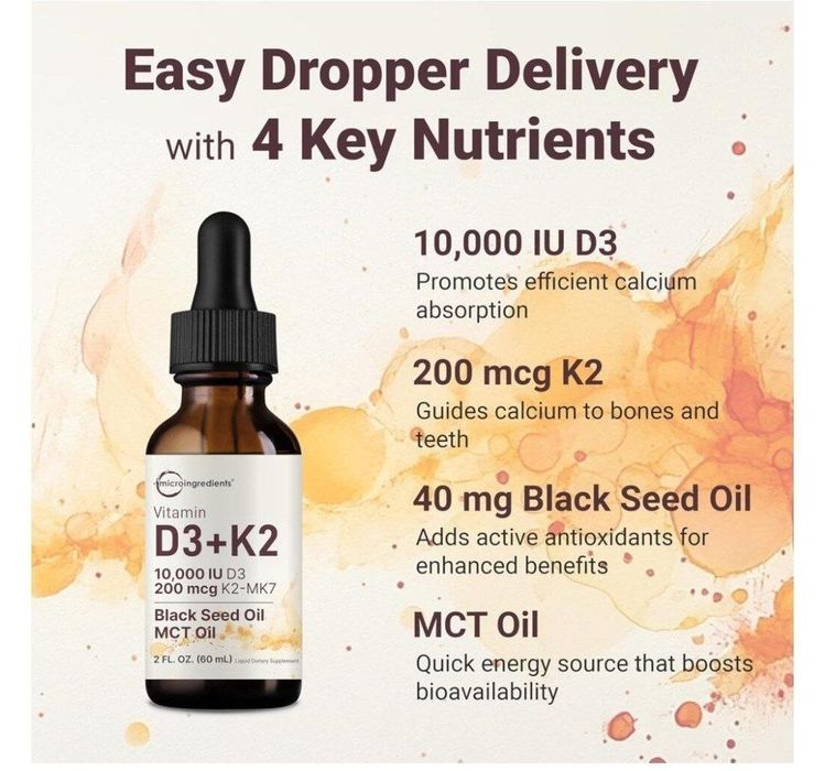 Vitamin d3 k2 5000IU 10000IU,витамин д3 к2 жидкий ,drop + mct oil