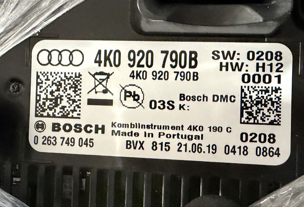 Ceasuri bord Audi A6 C8, A7 4K : 4K0920790F / 4K0920790B / 4K0920790C