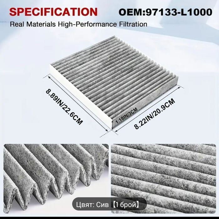 Филтър с активен въглен за автомобил