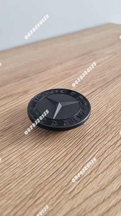 Емблема за Mercedes 57мм черен мат тип тапа