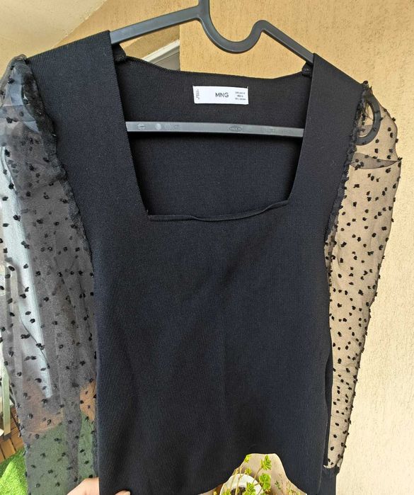 Bluza Mango, mărimea M – cu mâneci volane și efect luxury