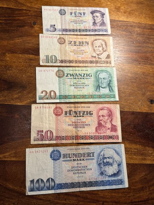 Set bancnote mărci DDR ( Germania)