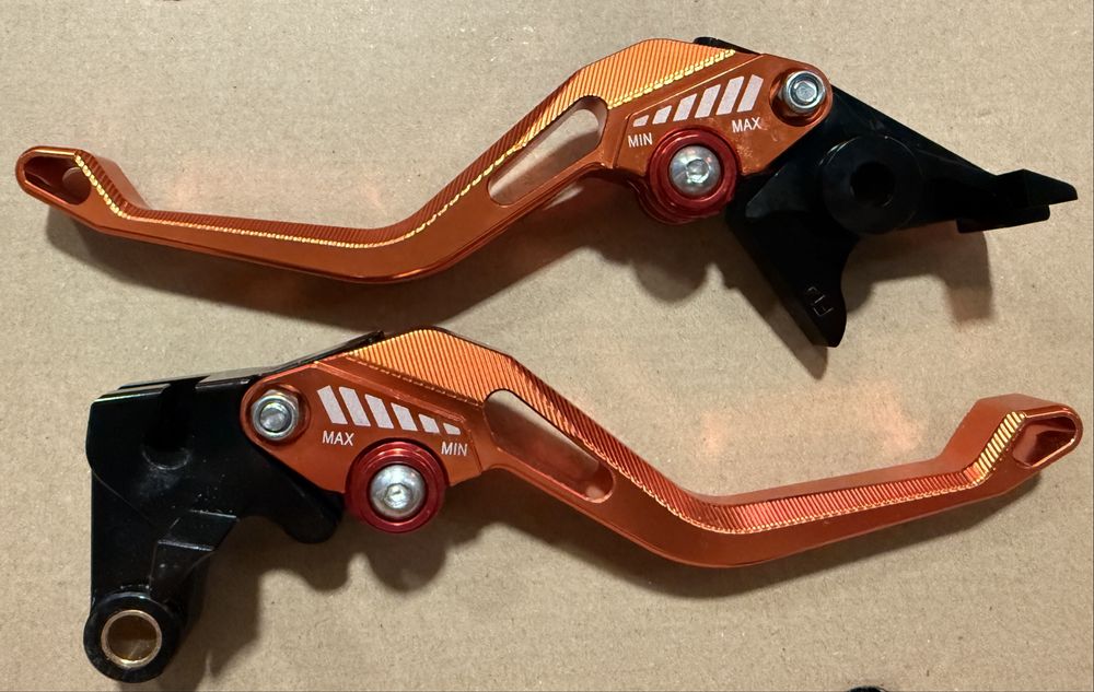 Set manete frana si ambreiaj, portocaliu pentru motociclete Y688 F14