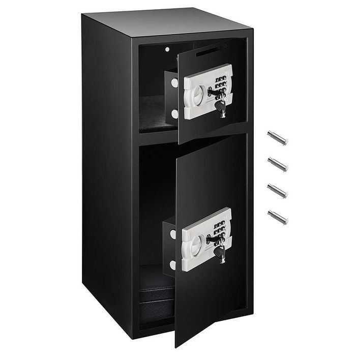 Seif din otel cu inchidere electronica, 2 chei, cifru, 75x 35x35 cm