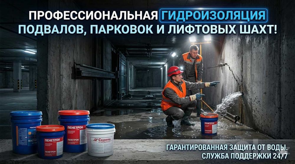 Гидроизоляция лифтовых шахт и приямков тоннелей и мостовых сооружений