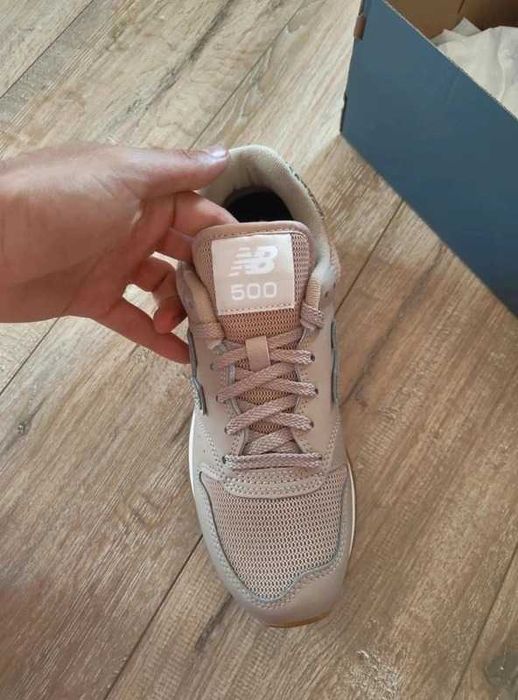 Adidasi New Balance 500 dama marimea 37 bej leopard sneakers piele intoarsa NOI