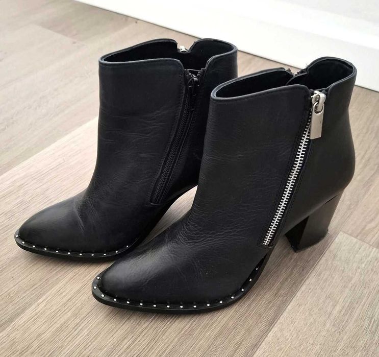 Botine piele naturala neagra Lasocki
