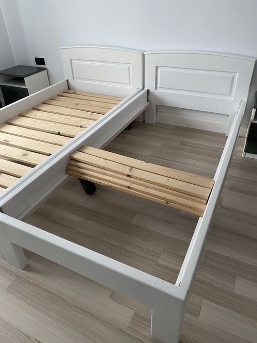 Pat single, lemn masiv, 200x90