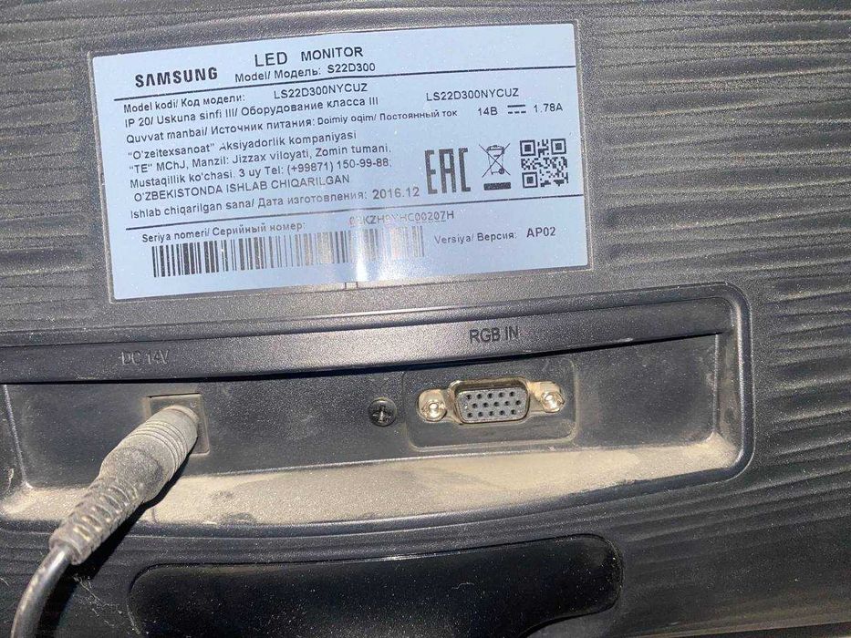 Monitorlar bor 22va19 lik lg va samsunng model:s22300b