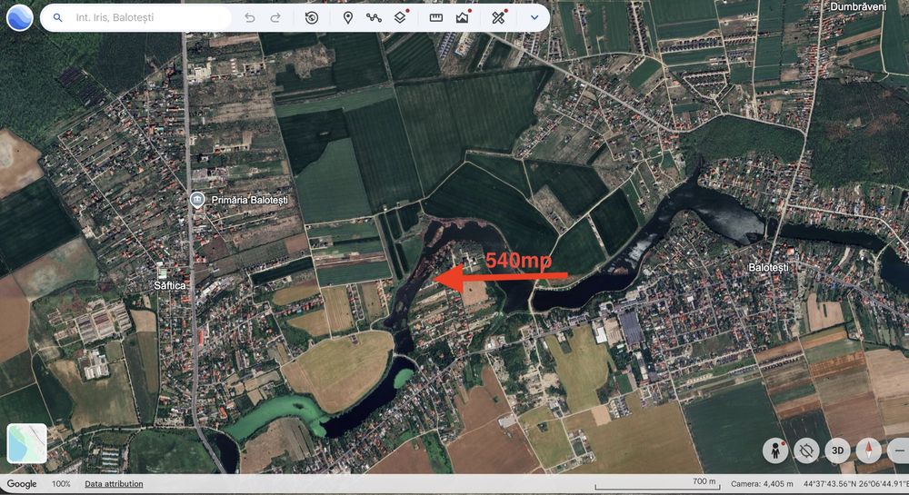 Teren intravilan 540mp  Balotesti Lac