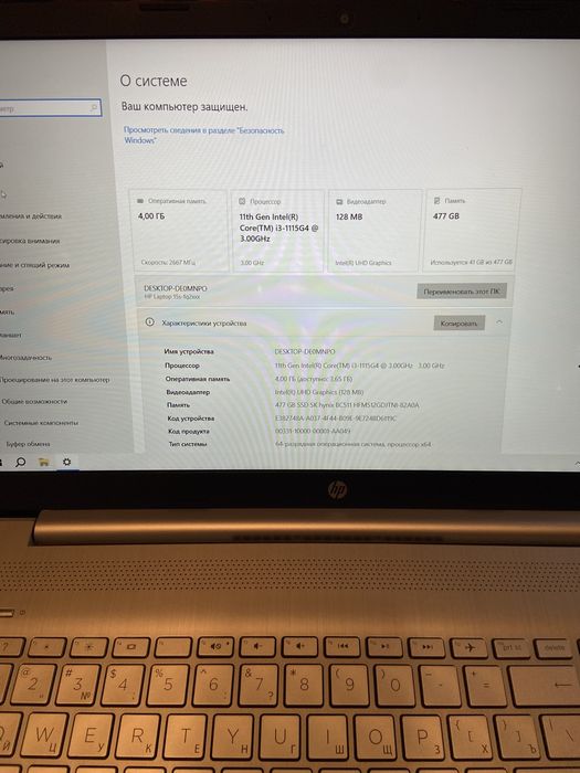 Hp Core i3 11пок SSD 512