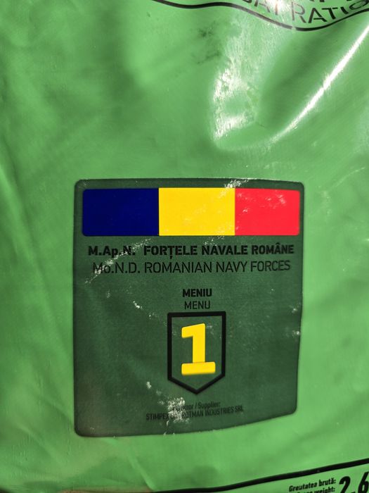 Ratie individuala de hrana pentru militari, drumetie pescuit